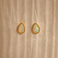 Opal Teardrop Studs Silver 18K Gold Plated