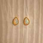 Opal Teardrop Studs Silver 18K Gold Plated