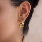 Twisted Knot Hoop Earrings Silver 18K Gold Plated