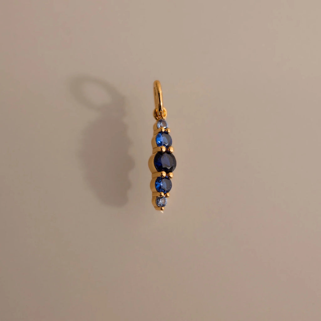 Sapphire Ombre Lace Charm Silver 18K Gold Plated