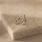 Medium Diamond Bezel Flatback Studs Silver 18K Gold Plated