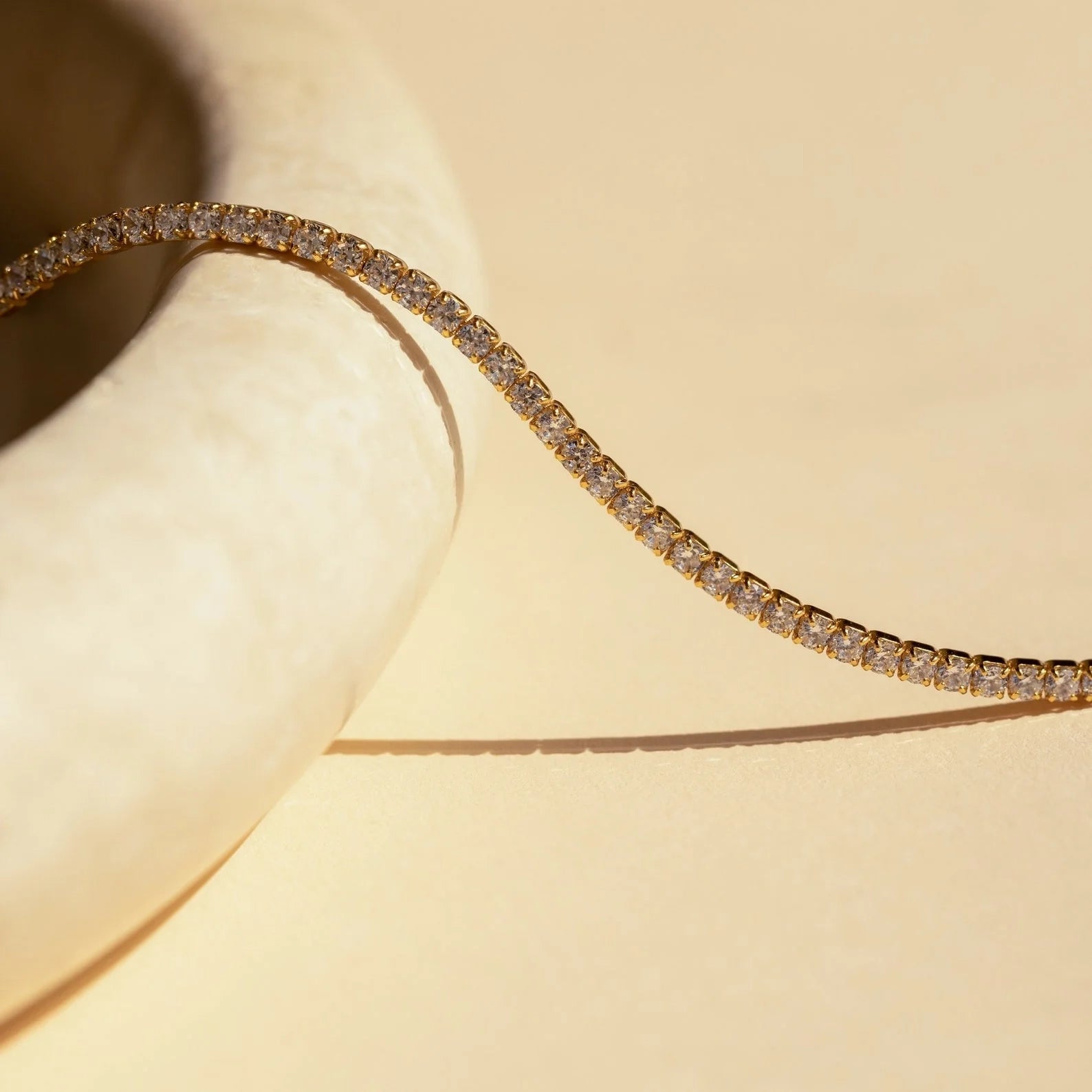 Dainty Diamond Necklace Set Silver 18K Gold Plated