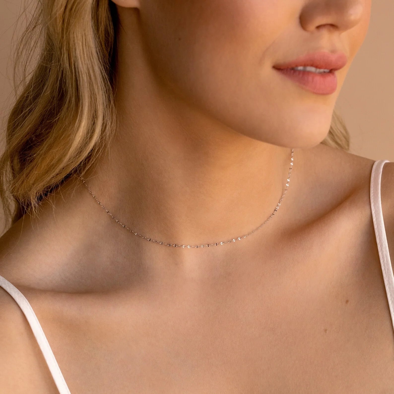 Josephine Chain Necklace Silver 18K Gold Plated