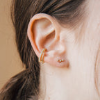 Stella Triple Star Studs Silver 18K Gold Plated