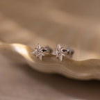 Diamond Starlight Flatback Studs Silver 18K Gold Plated