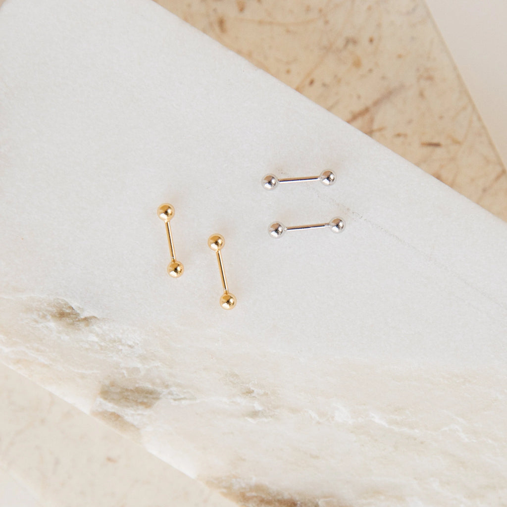Nora Duo Studs Silver 18K Gold Plated