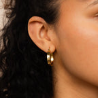 Thick Hoops Earrings Silver 18K Gold Plated