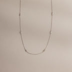 Bow Station Necklace Silver 18K Gold Plated