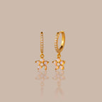 Opal Blossom Drop Huggies  Silver 18K Gold Plated