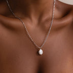 Baroque Pearl Necklace Silver 18K Gold Plated
