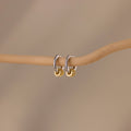 Mixed Metal Pave Hoops Silver 18K Gold Plated