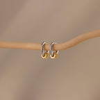Mixed Metal Pave Hoops Silver 18K Gold Plated