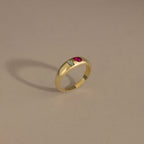 Toi et Moi Pear-Baguette Cut Dome Ring Silver 18K Gold Plated