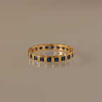 Eternity Bezel Sapphire Ring Silver 18K Gold Plated