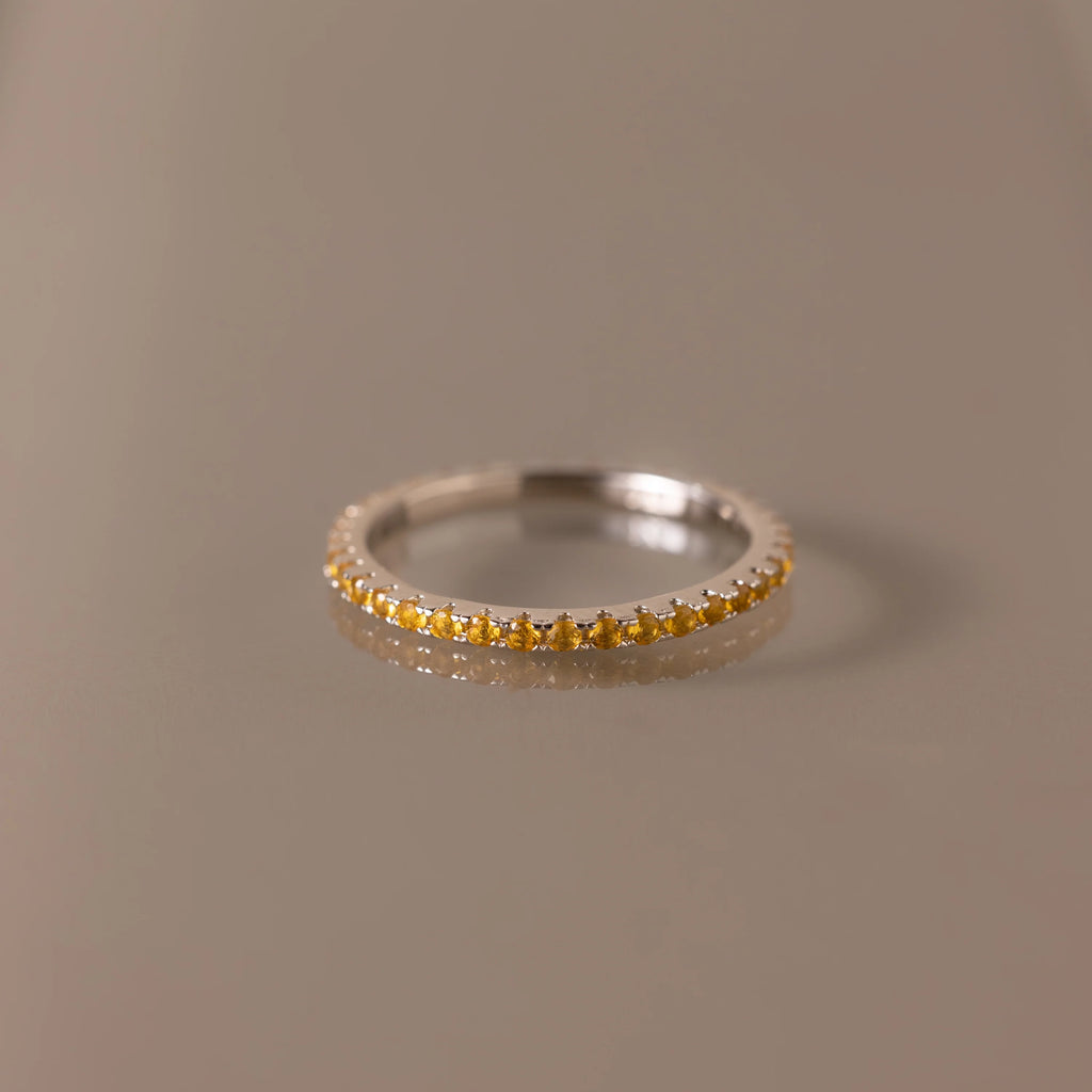 Endless Eternity Topaz Ring Silver 18K Gold Plated