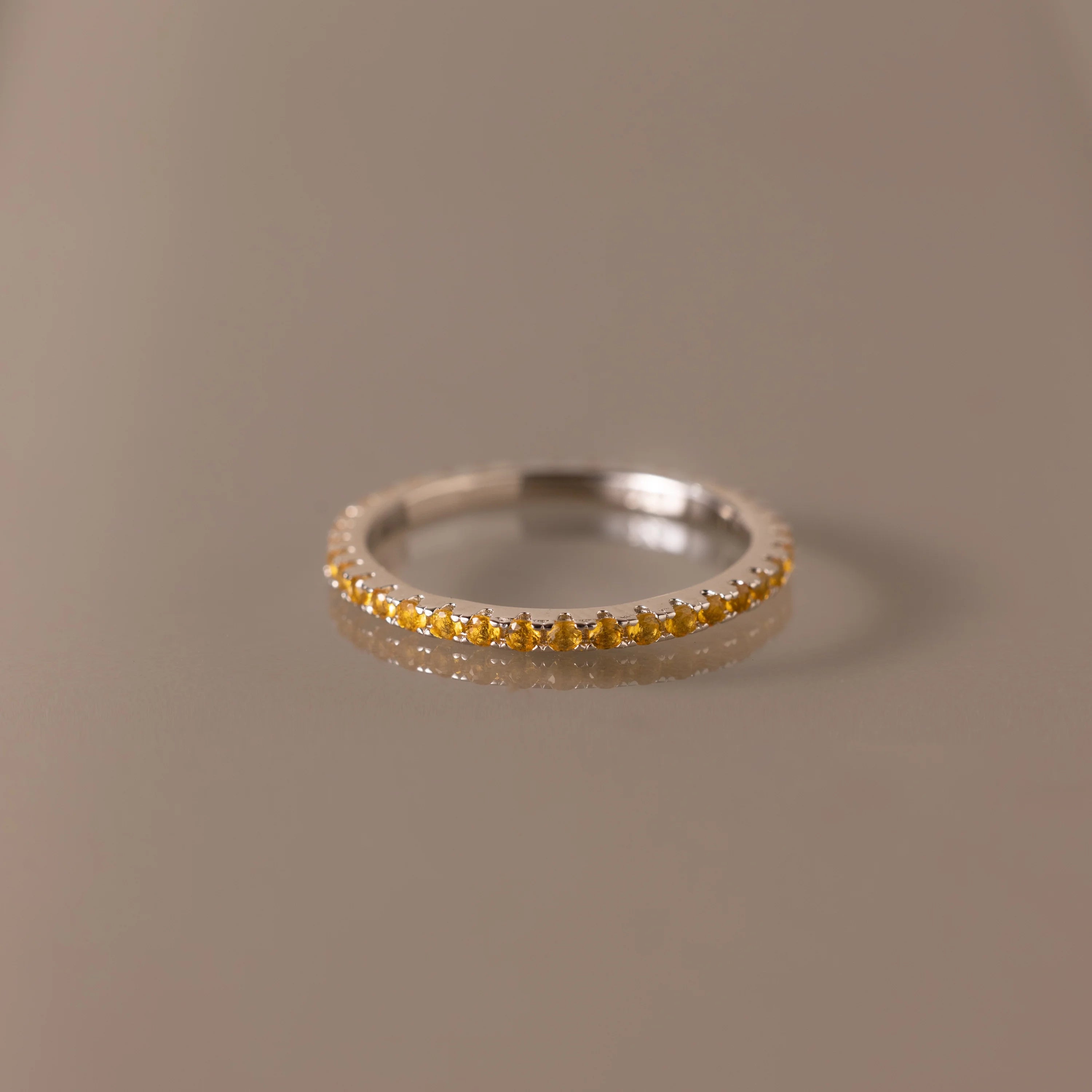 Endless Eternity Topaz Ring Silver 18K Gold Plated