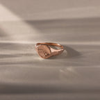 North Star Diamond Signet Ring Silver 18K Gold Plated