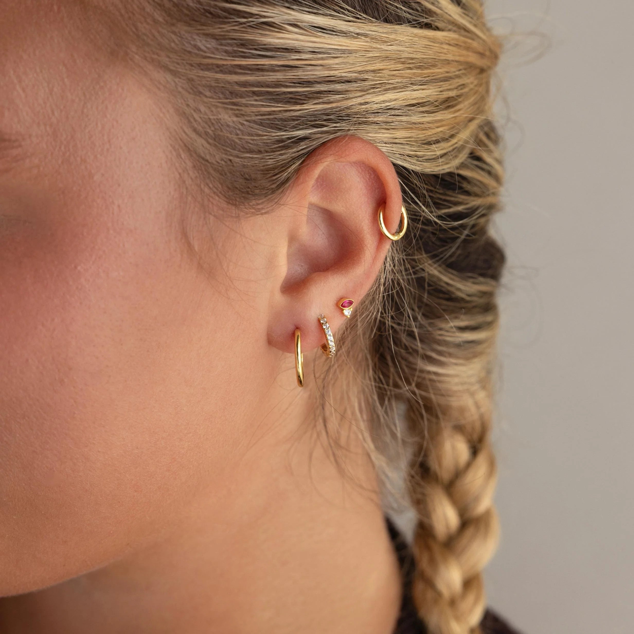 Diamond Marquise Birthstone Studs Silver 18K Gold Plated