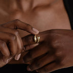 Duo Dome Ring Silver 18K Gold Plated