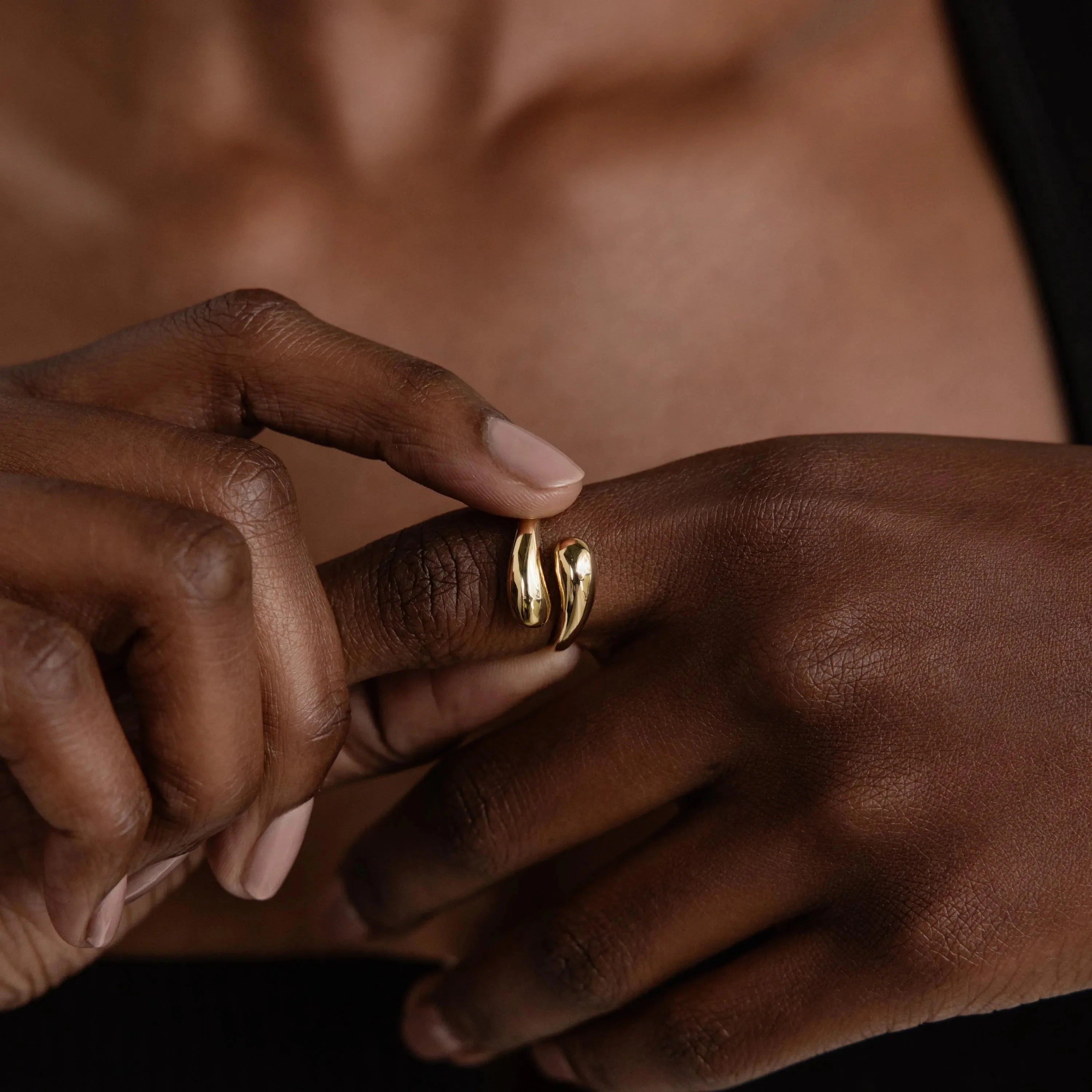 Duo Dome Ring Silver 18K Gold Plated