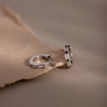 Dainty Baguette Cut Huggie Silver 18K Gold Plated