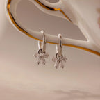 Diamond Bow Hoops Silver 18K Gold Plated