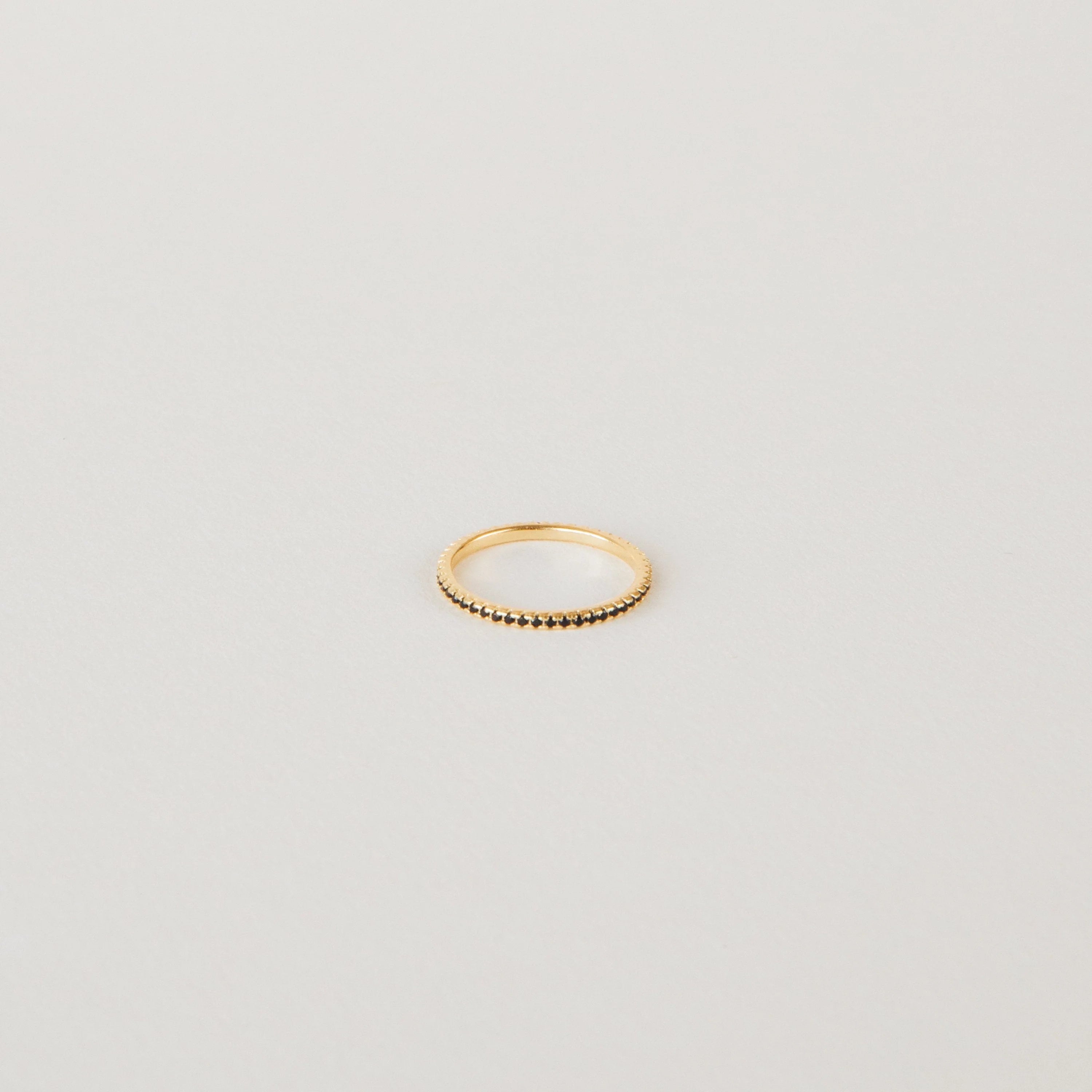 Black Diamond Eternity Band Silver 18K Gold Plated