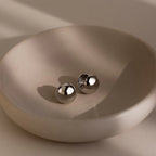 Chunky Ball Hoops Silver 18K Gold Plated