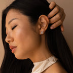 Seine Diamond Studs Silver 18K Gold Plated