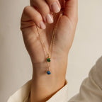 Custom Birthstone Necklace Silver 18K Gold Plated