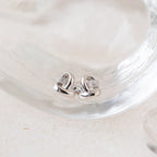 Heart Charm Knot Studs Silver 18K Gold Plated