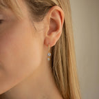 Diamond Pave Drop Huggies Silver 18K Gold Plated