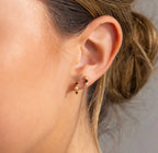 Pearl & Onyx Huggies Silver 18K Gold Plated