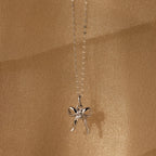 Diamond Bow Charm Silver 18K Gold Plated