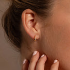 Topaz Huggies Silver 18K Gold Plated
