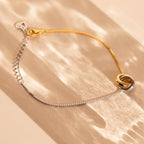 Interlocking Circles Charm Bracelet Silver 18K Gold Plated