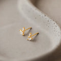 Diamond Marquise Studs Silver 18K Gold Plated