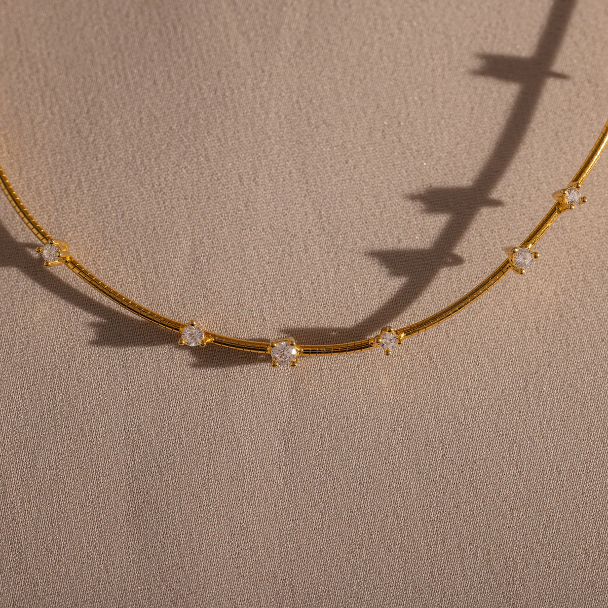 Sprinkle Diamond Necklace  Silver 18K Gold Plated