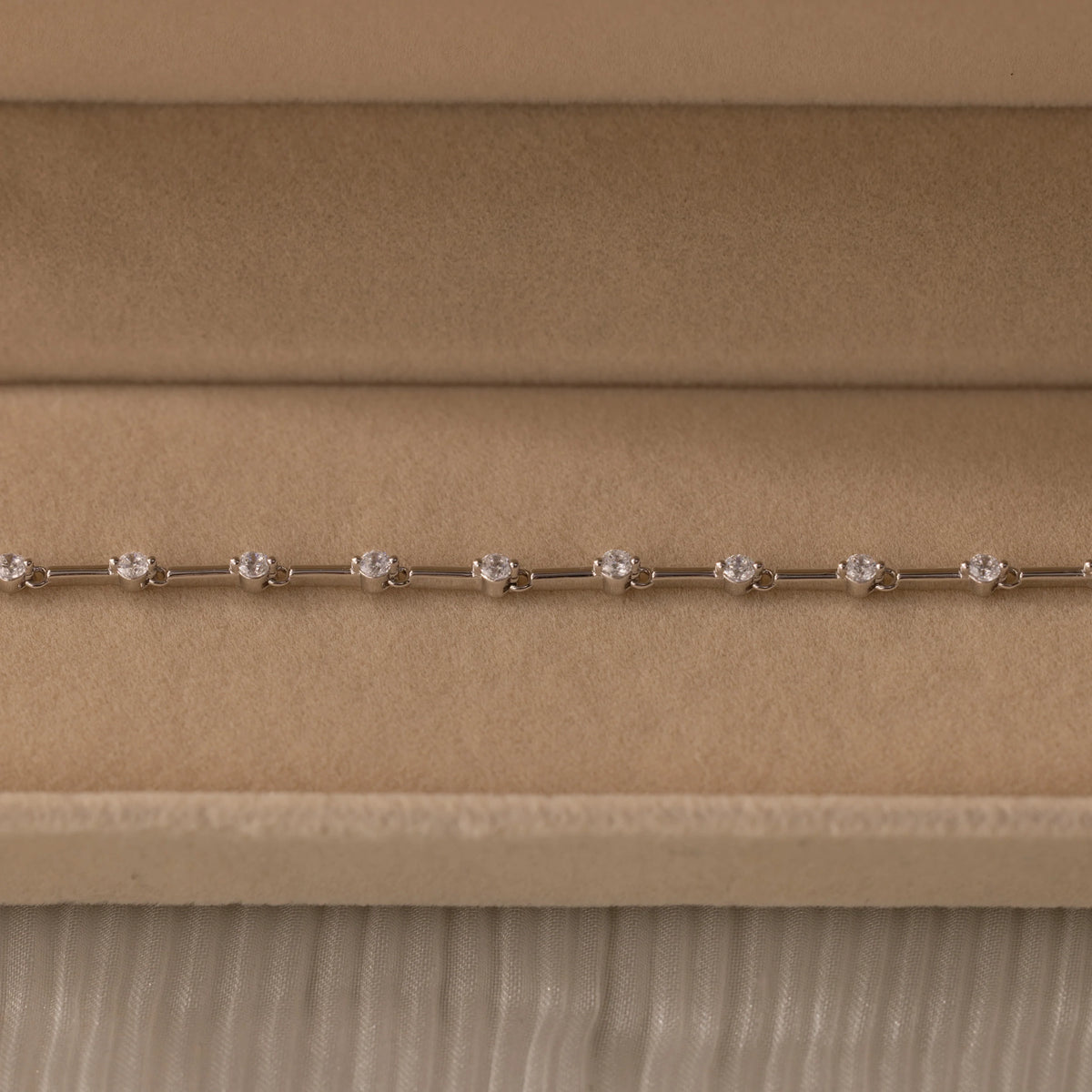 Sprinkle Diamond Tennis Bracelet Silver 18K Gold Plated