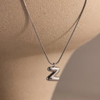 Bubble Letter Necklace Silver 18K Gold Plated