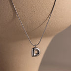 Bubble Letter Necklace Silver 18K Gold Plated