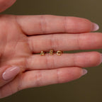 Bubble Initial Flatback Studs Silver 18K Gold Plated
