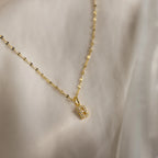 Dainty Pave Letter Necklace Silver 18K Gold Plated