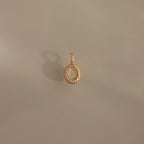 Diamond Pave Bubble Letter Charm Silver 18K Gold Plated