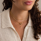 Dainty Pave Letter Necklace Silver 18K Gold Plated