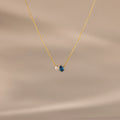 Teardrop Blue Zircon & Pearl Necklace Silver 18K Gold Plated