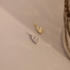 Puff Heart Charm Silver 18K Gold Plated
