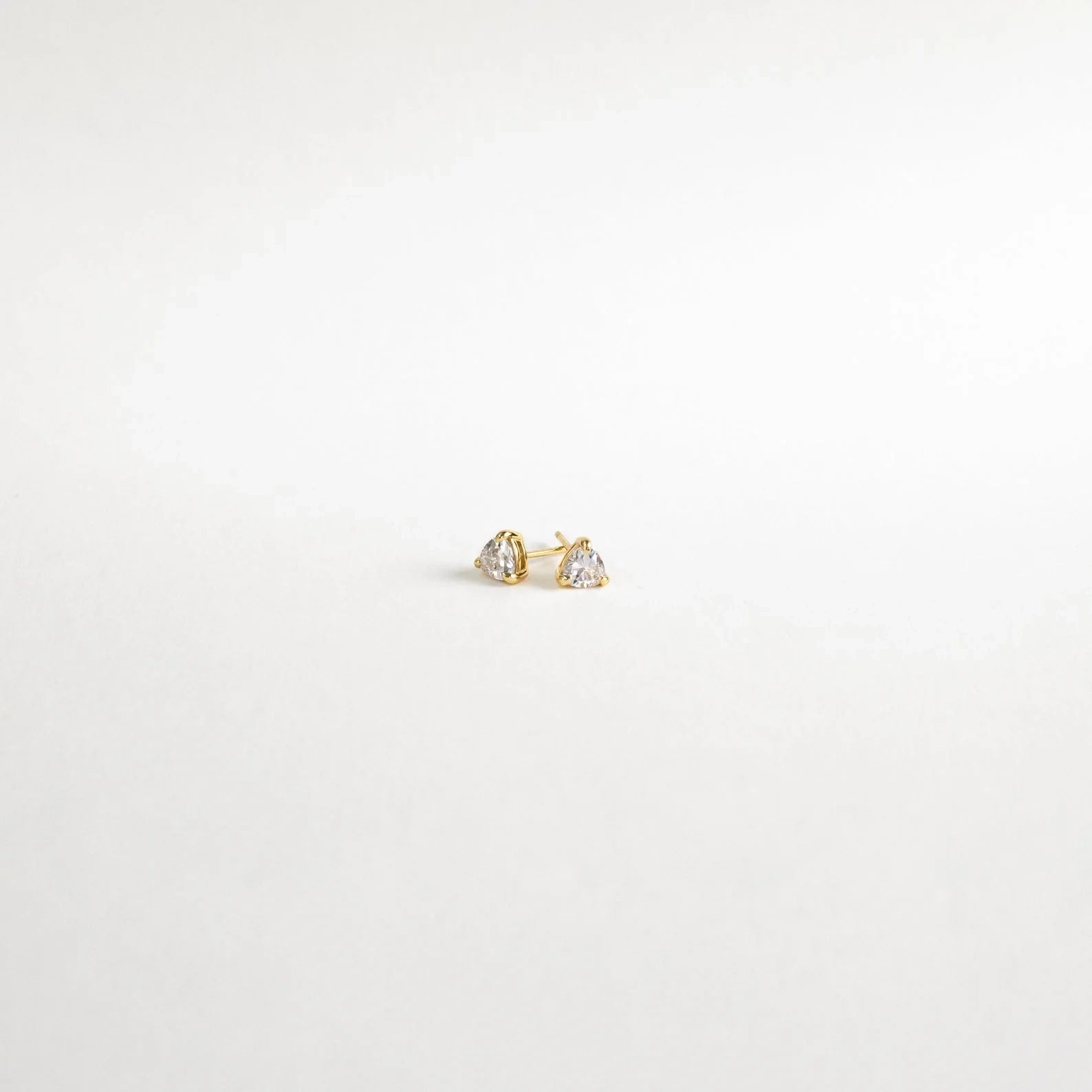 Triangle Diamond Studs Silver 18K Gold Plated