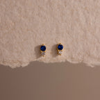Diamond Birthstone Duo Flatback Studs Silver 18K Gold Plated