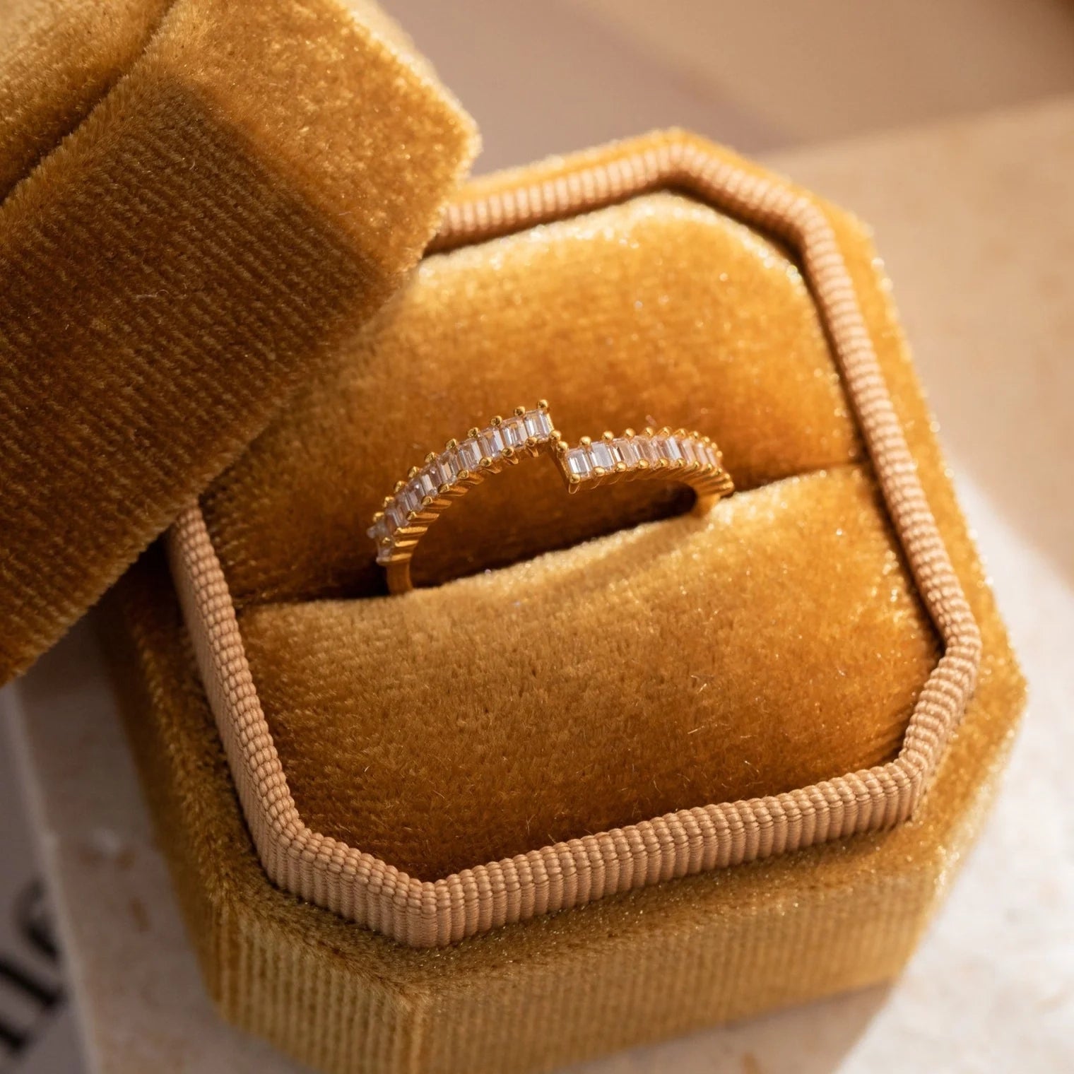 Diamonds Elora Baguette Wrap Ring Silver 18K Gold Plated